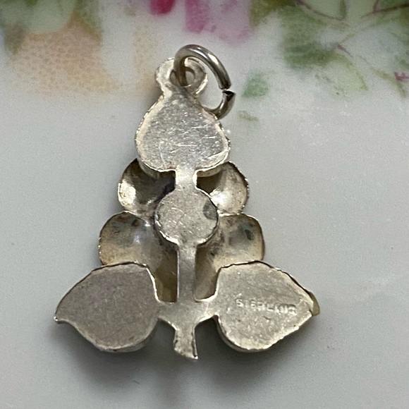 Vintage Sterling Enamel Flower Charm - Picture 3 of 4
